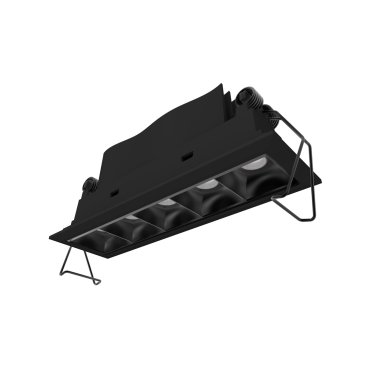Nova Luce Swan - Einbaustrahler - 150 x 45 mm, 142 x 40 mm Einbaumaß - 5 x 2W LED inkl. - IP32 - schwarz