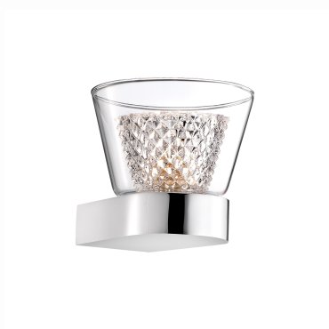 Nova Luce Boccale - Wandleuchte - 12,6 x 12 x 10,3 cm - 33W Halogen inkl. - Chrom und transparent