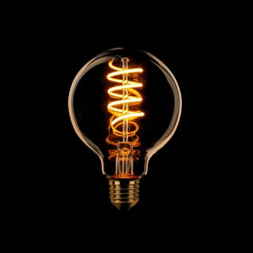 ETH Globe Spiral LED Filament - Ø 8 cm - E27 - 3 Stufen dimmbar - 7W - 1800K - gold