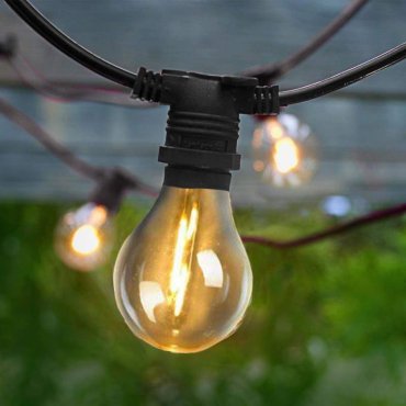 New Garden girlande Allegra - Lichtgirlande mit austauschbaren Leuchtmitteln - 8m Girlande davon 3,25m Schnur - 10 LED Birnen inkl. - IP44 - schwarz