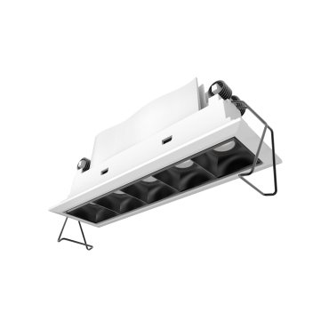 Nova Luce Swan - Einbaustrahler - 150 x 45 mm, 142 x 40 mm Einbaumaß - 5 x 2W LED inkl. - IP32 - weiß und schwarz