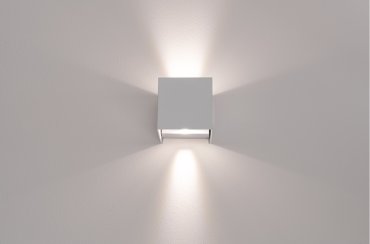 Century Italia Appalque - Außenwandleuchte mit 2 verstellbaren Lichtkegeln - 12 x 12 x 12 cm - 20W LED inkl - verstellbare Lichtfarbe - IP65 - grau