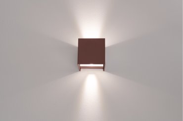 Century Italia Appalque - Außenwandleuchte mit 2 verstellbaren Lichtkegeln - 12 x 12 x 12 cm - 20W LED inkl - verstellbare Lichtfarbe - IP65 - braun