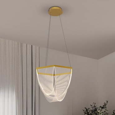 Nova Luce Valentin - Hängelampe -  Ø 52 x 120 cm - 35W dimmbar LED inkl. - messing gold