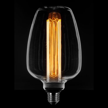 ETH Deco Filament LED 43S - 11 x 20 cm - E27 - 3 Stufen dimmbar - 1W/2,5W/5W - 1800K - Rauchglas