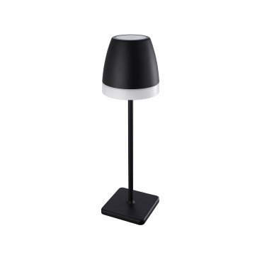 Nova Luce Colt - batteriebetriebene Tischleuchte für den Außenbereich - Ø 11 x 38 cm - 1W dimmbare LED inkl - IP44 - sand schwarz
