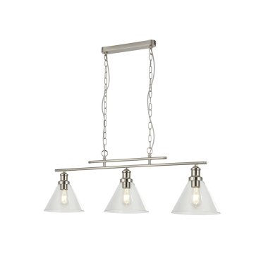 Searchlight Pyramid - Pendelleuchte - 95 x 23 x 87 cm - satiniert silber