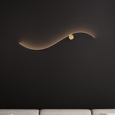 Nova Luce Kima - wandleuchte - 102 x 20 x 6 cm - 20W LED inkl. - gold und Sand schwarz