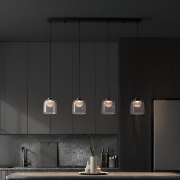 Nova Luce Dione - Hängelampe - Ø 14 x 100 x 200 cm - 20W LED inkl. - Sand schwarz