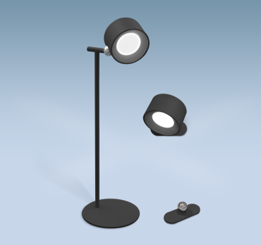 Century Italia Pixel - wiederaufladbare Tischleuchte mit Option zur Wandleuchte - 12 x 12.7 x 38.1 cm - 1.8W dimmbare LED inkl - schwarz