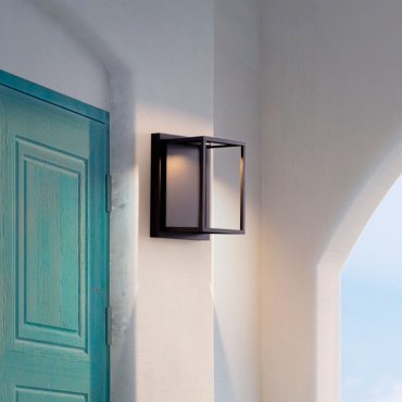 Nova Luce Prive - Außenwandleuchte - 17 x 25 x 17 cm - 17W LED inkl. - IP65 - Sand schwarz