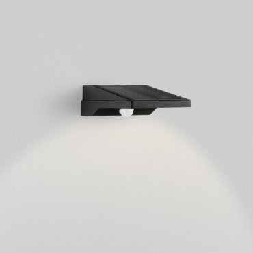 Nova Luce Tek - solarbetriebene Außenwandleuchte - 11,3 x 5,4 x 19 cm - 1W LED inkl. - IP54 - Sand schwarz