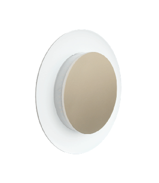 Century Italia Push &amp; Go - Wand- und Deckenleuchte - Ø 22,8 x 4 cm - 20W LED inkl. - IP65 - weiß mit gold