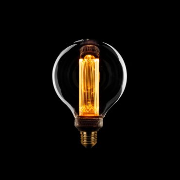 ETH LED Glühbirne - Ø 9,5 cm - E27 - 3 Stufen dimmbar - 5W - 1800K - transparent