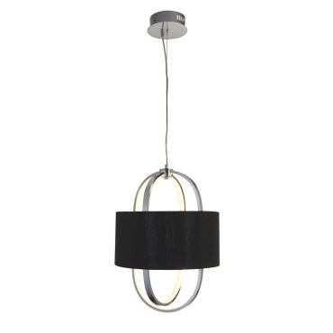 Searchlight Madrid - Pendelleuchte - Ø 38 x 130 cm - 20W dimmbare LED inkl - schwarz und chrom