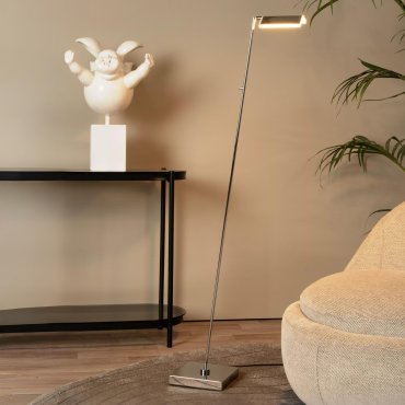 Lucide Aaron - Stehleuchte - 20 x 20 x 134 cm - 10W dimmbar bis warm LED inkl - Chrom