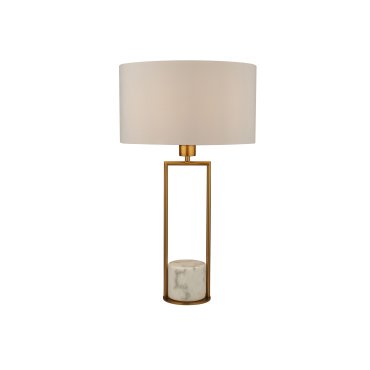 AUSSTELLUNGSSTÜCK - Searchlight - Tischleuchte - Ø 35 x 62 cm - weiß und gold