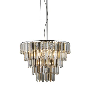 Searchlight Clarissa - Pendelleuchte - Ø 65 x 170 cm - Chrom und Amber