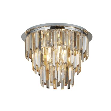 Searchlight Clarissa - Deckenleuchte - Ø 45 x 34 cm - Chrom und Amber