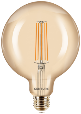 Century Italia LED-Glühlampe - Ø 12,5 x 17 cm - E27 - 11W dimmbar - 2200K - amber