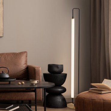 Nova Luce Wetro - Stehleuchte - 28 x 150 cm - 32W LED inkl. - matt schwarz und gold