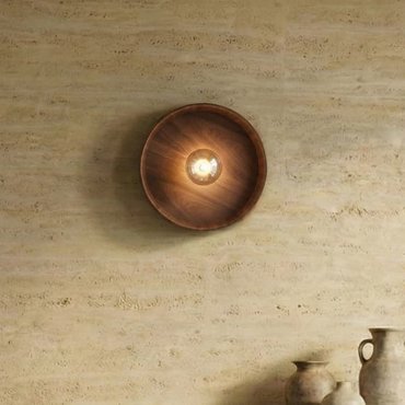 VK Lighting Halo - wandleuchte - Ø 30 x 14 x 8 cm - walnuss