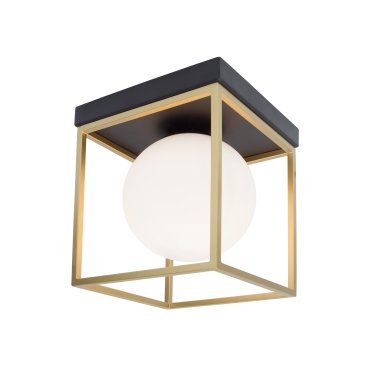 Nova Luce Juliet - Deckenleuchte - 18,5 x 18,5 x 20 cm - Messing, opalweiß und schwarz