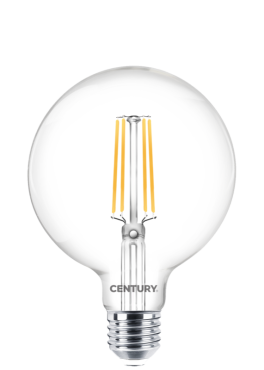 Century Italia LED-Glühlampe - Ø 9,5 x 14 cm - E27 - 8W nicht dimmbar - 2700K - transparent