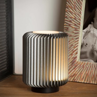 Lucide Turbin - Tischleuchte - Ø 10,6 x 13,7 cm - 5W LED inkl. - grau
