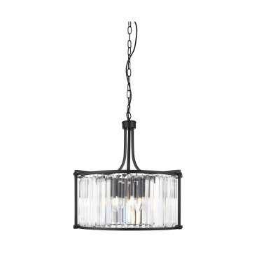 Searchlight Victoria - Pendelleuchte - Ø 50 x 150 cm - mattschwarz und transparent