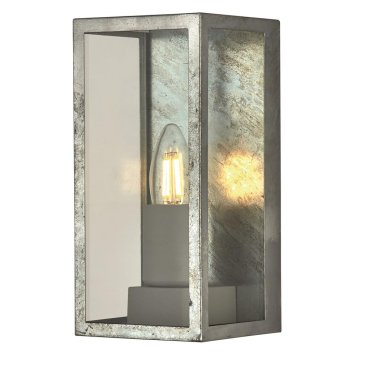 Searchlight Box II - Außenwandleuchte - 11 x 11 x 24 cm - IP44 - verzinktes Silber