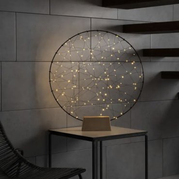 Konstsmide Weihnachtsbeleuchtung - Traumfänger mit 4-stufigem Dimmer - 60 x 5 x 64 cm - mattschwarz