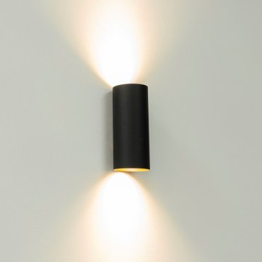 Artdelight Roulo2 - Wandleuchte - Ø 6,5 x 15,4 cm - mattschwarz/gold