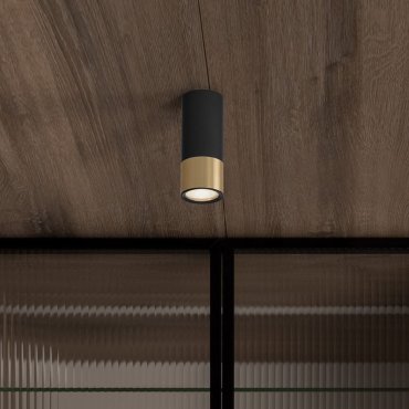 Nova Luce Picto - Aufbaustrahler - Ø 6 x 15 cm - schwarz und gold
