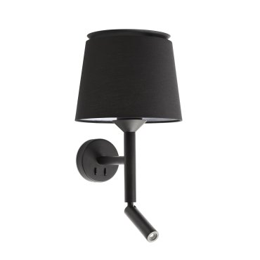 Faro Savoy - Wandleuchte mit Schalter - 23 x 26,5 x 49,9 cm - 3W LED inkl. - mattschwarz