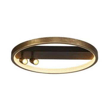 Searchlight Grace Flush - Deckenleuchte - Ø 50 x 13 cm - 37,8W dimmbare LED inkl - schwarz/gold