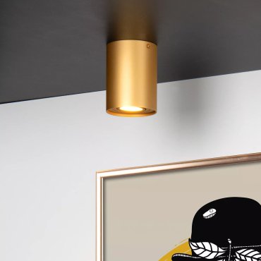Lucide Tube - Aufbaustrahler 1L - Ø 9,6 x 12,5 cm - matt gold
