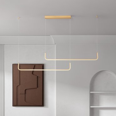 Nova Luce Strita - Hängelampe -  150 x 120 cm - 40W dimmbar LED inkl. - messing gold