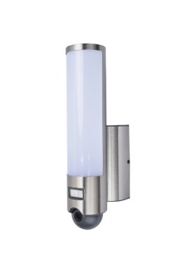 Lutec Elara - Außenwandleuchte mit Bewegungsmelder und Kamera - intelligente Beleuchtung - Lutec Connect - 7,6 x 14 x 33,4 cm - 17,5W LED inkl. - IP44 - grau