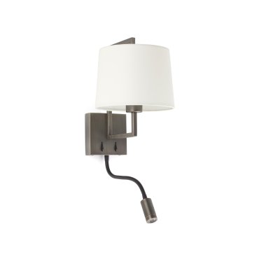 Faro Frame - Wandleuchte mit Schalter - 21,5 x 28 x 17,6 cm - 3W LED inkl. - weiß und altgold