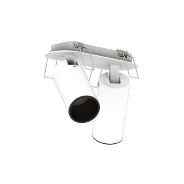VK Lighting Coko - Aufbauspot mit Einbaurahmen - 12,5 x 4,5 x 7,3 cm - 100 x 35 mm Einbaugröße - 2 x 6W LED inkl. - weiß