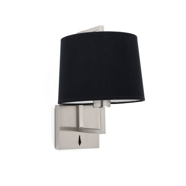 Faro Frame - Wandleuchte mit Schalter - 21,5 x 28 x 17,6 cm - schwarz und nickel matt
