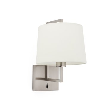 Faro Frame - Wandleuchte mit Schalter - 21,5 x 28 x 17,6 cm - beige und nickel matt