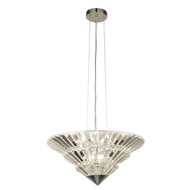 Searchlight Savannah - Deckenpendelleuchte - Ø 50,5 x 150 cm - Chrom und transparent