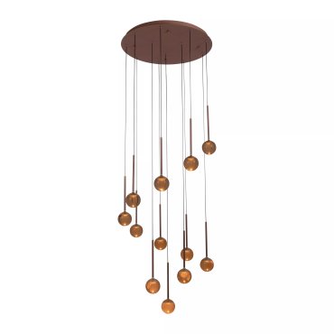 Lucide Calina - Hängeleuchte - 69,9 x 209,3 cm - 12 x 7W dimmbare LED inkl. - einstellbare Lichtfarbe - Kaffee