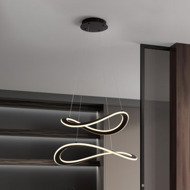 Nova Luce Celestia - Hängelampe -  Ø 60 x 120 cm - 87W dimmbar LED inkl. - schwarz