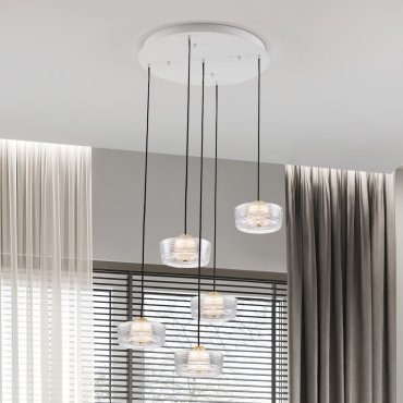 Nova Luce Keros - Hängelampe - Ø 45 x 200 cm - 30W LED inkl. - Platin Gold