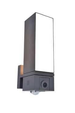 Lutec Cuba - Außenwandleuchte mit Bewegungsmelder und Kamera - intelligente Beleuchtung - Lutec Connect - 9,2 x 19,5 x 32,5 cm - 17,3W LED inkl - IP44 - dunkelgrau