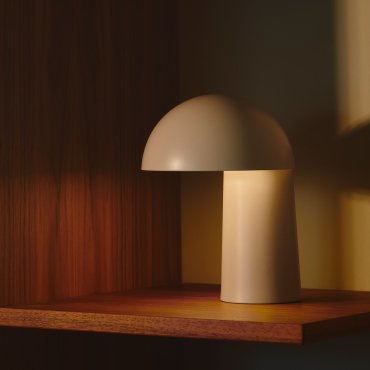 Design For The People Faye - wiederaufladbare Tischleuchte - Ø 17,3 x 22 cm - dimmbare LED inkl. - beige