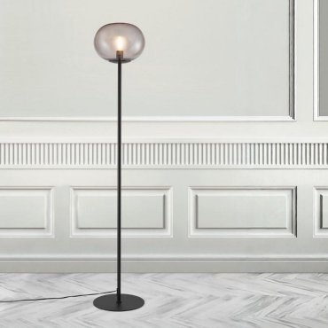 Nordlux Alton - Stehleuchte - 150 cm - schwarz und Rauchglas